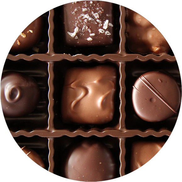 Assorted Chocolates handmade in the midwest by Kalona Chocolates. Gift boxes make perfect gifts for chocolate addicts and Iowa lovers!