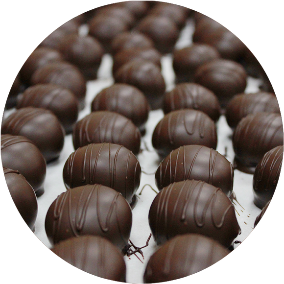 Double Chocolate Truffles handmade in Kalona, Iowa by Kalona Chocolates. Perfect Iowa gift and chocolate gift!