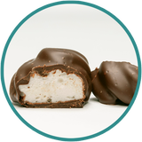 Handmade Marshmallows covered in dark chocolate by Kalona Chocolates in Iowa