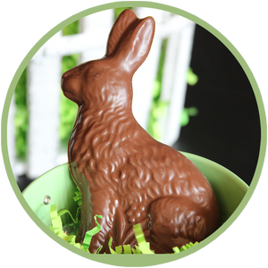 Chocolate Easter Rabbit for delicious Easter candy hand molded in Kalona, Iowa.