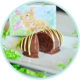 Chocolate Easter fudge egg made in small batches and hand decorated