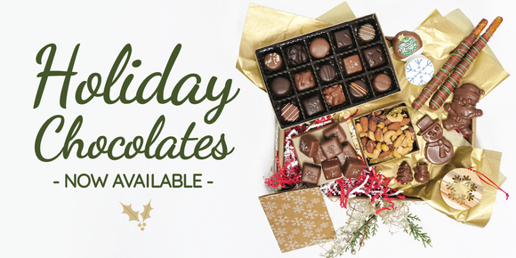 Box of handmade Iowa chocolates for Christmas and Holiday gifts.