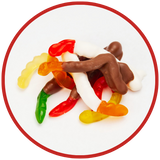 GUMMY BEARS & GUMMY WORMS covered in chocolate