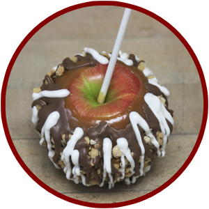 gala caramel chocolate apples made locally in iowa