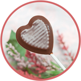 Solid chocolate heart hand molded in Kalona, Iowa.