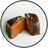 Sea Salted Caramels made with dark chocolate