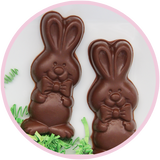 Chocolate Easter bunnies by Kalona Chcoolates, made in Kalona, Iowa