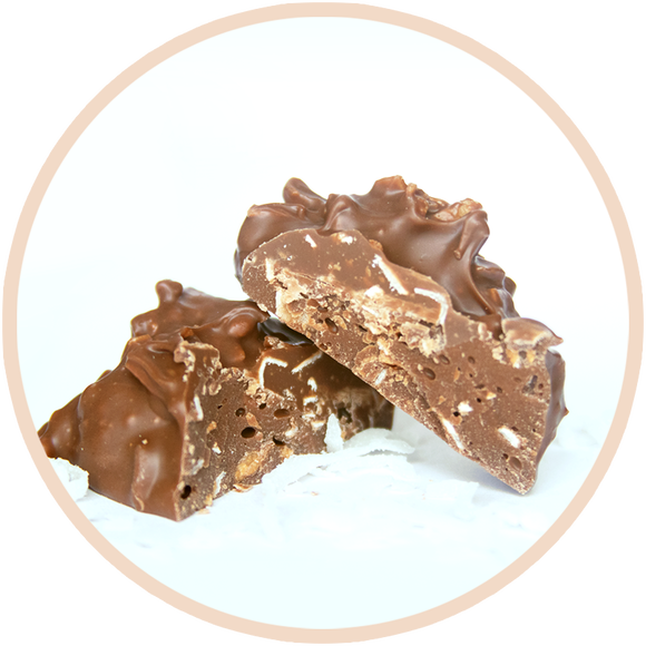 Chocolate Coconut Flake Haystack Clusters handmade Amish chocolate from Kalona, Iowa!