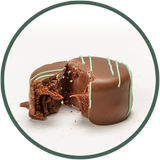 Rich mint chocolate truffle, handmade in the small town of Kalona, Iowa