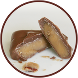 Homemade english toffee with milk chocolate and nuts