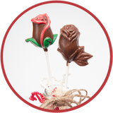 Molded chocolate roses made in southeast Iowa.