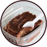 Chocolate fudge is the perfect gift for any chocolate lover. These fudge cups were handmade in Kalona, Iowa.