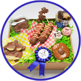 The large state fair box includes several chocolate treats inspired by the fair. This gift box is sure to be a treat for any chocolate lover!